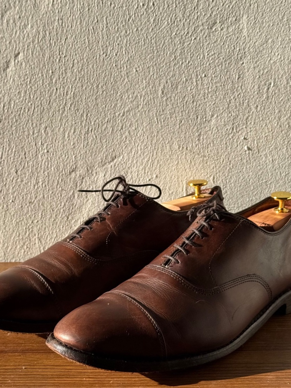 Allen Edmonds Brown Cap Toe Oxford Dress Shoes Men's Size 12 D Leather Sole USA